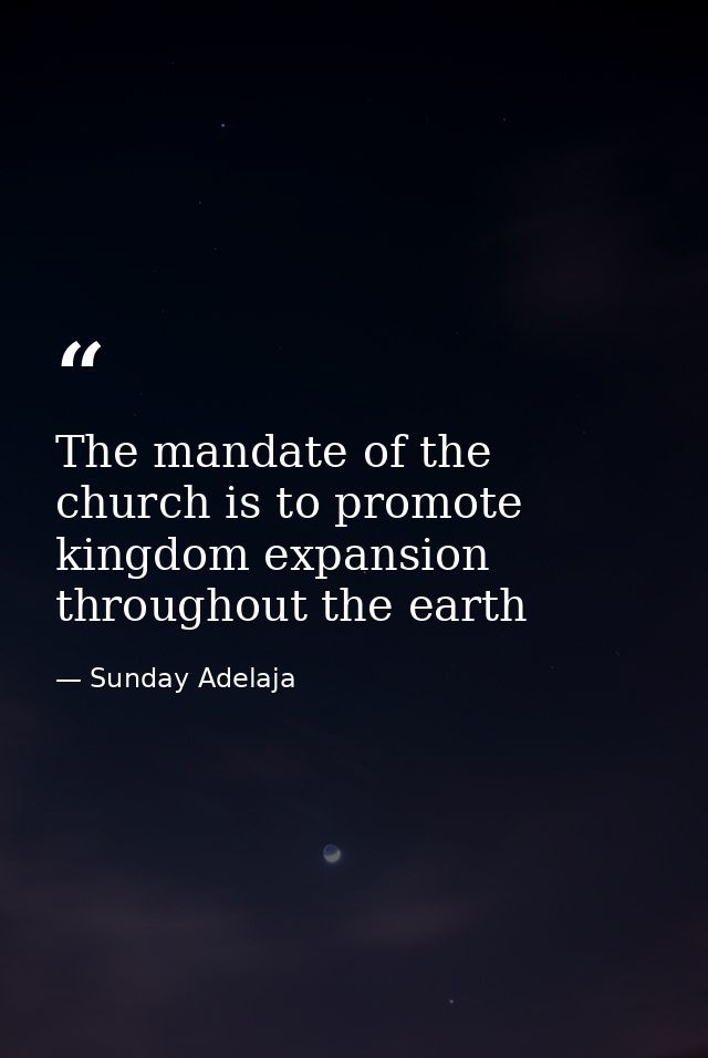 The mandate of the church is to promote kingdom expansion throughout the earth — Sunday Adelaja