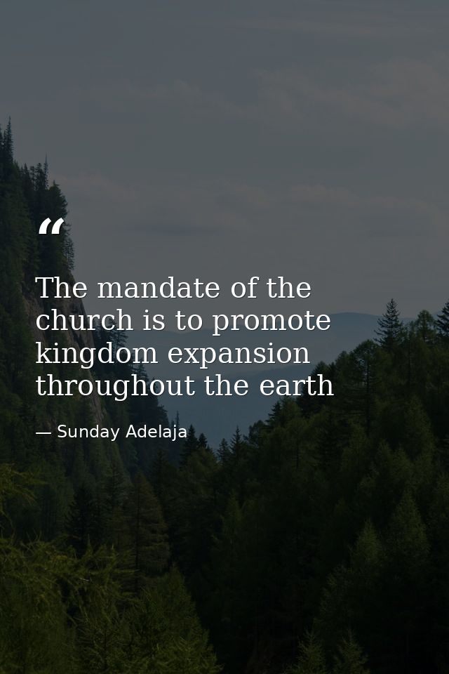 The mandate of the church is to promote kingdom expansion throughout the earth — Sunday Adelaja