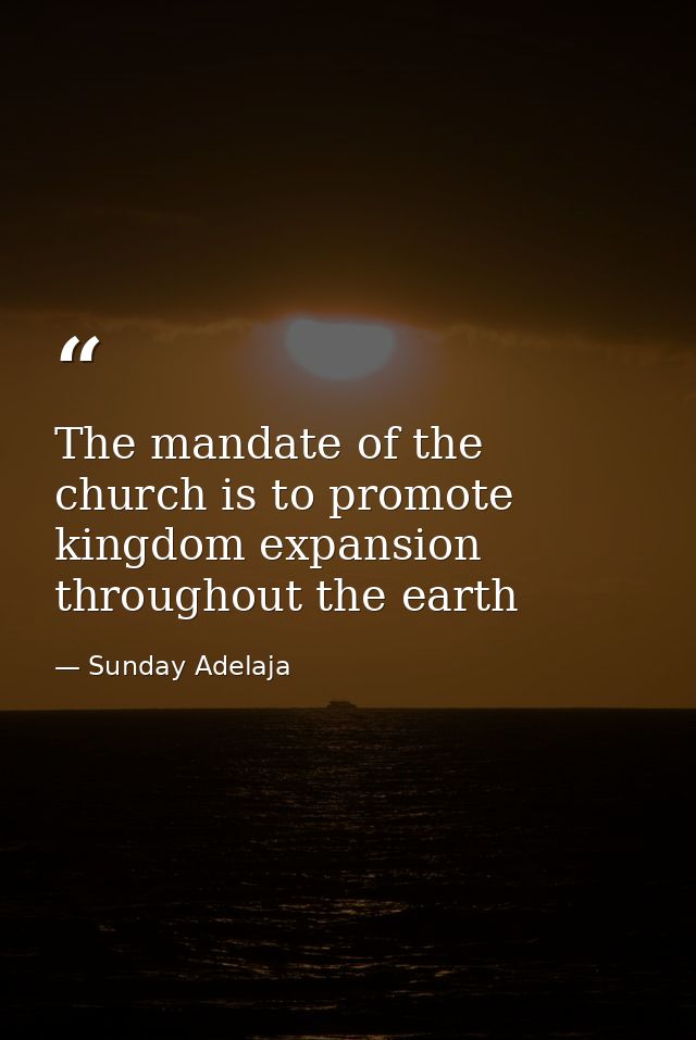 The mandate of the church is to promote kingdom expansion throughout the earth — Sunday Adelaja