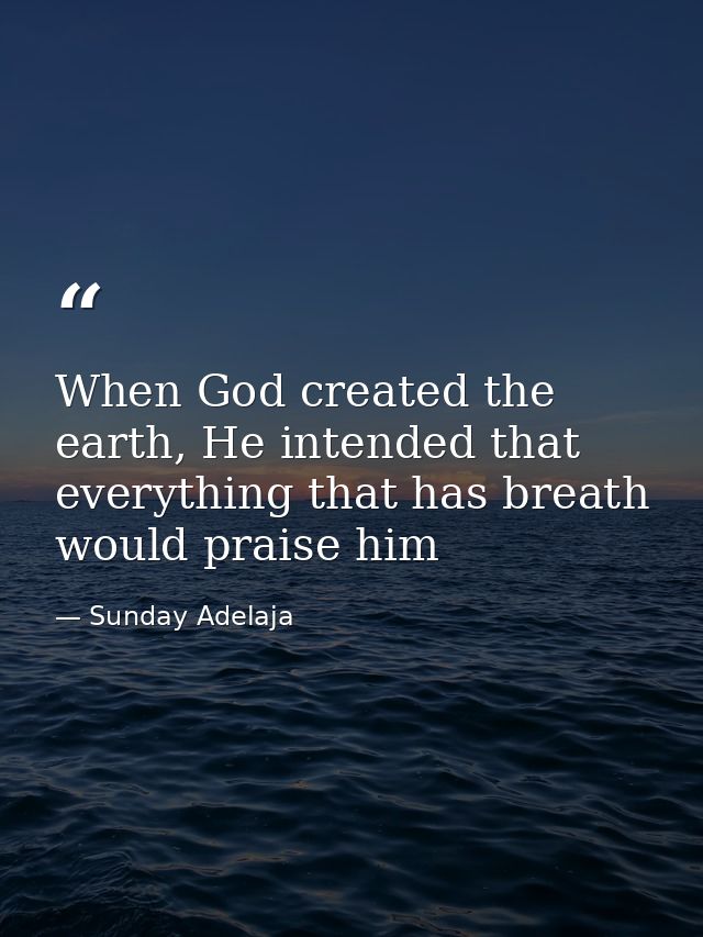 When God created the earth, He intended that everything that has breath would praise him — Sunday Adelaja
