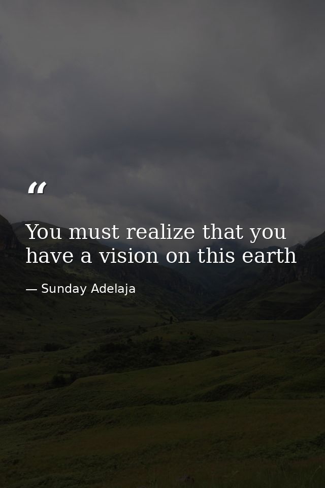 You must realize that you have a vision on this earth — Sunday Adelaja