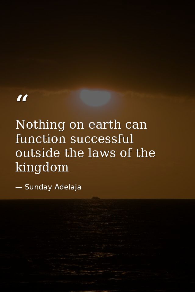 Nothing on earth can function successful outside the laws of the kingdom — Sunday Adelaja