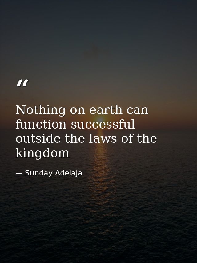 Nothing on earth can function successful outside the laws of the kingdom — Sunday Adelaja