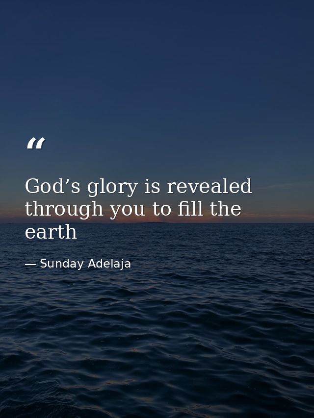 God’s glory is revealed through you to fill the earth — Sunday Adelaja