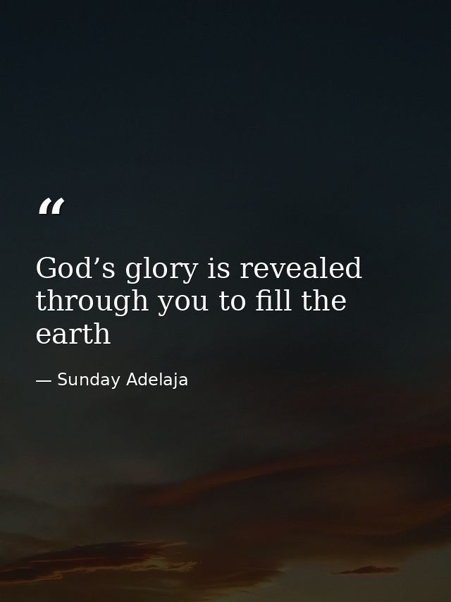 God’s glory is revealed through you to fill the earth — Sunday Adelaja