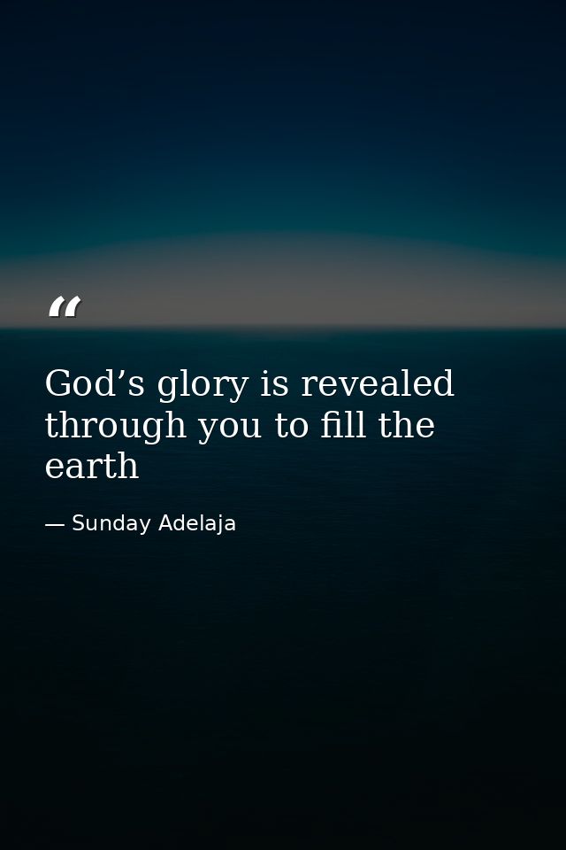 God’s glory is revealed through you to fill the earth — Sunday Adelaja