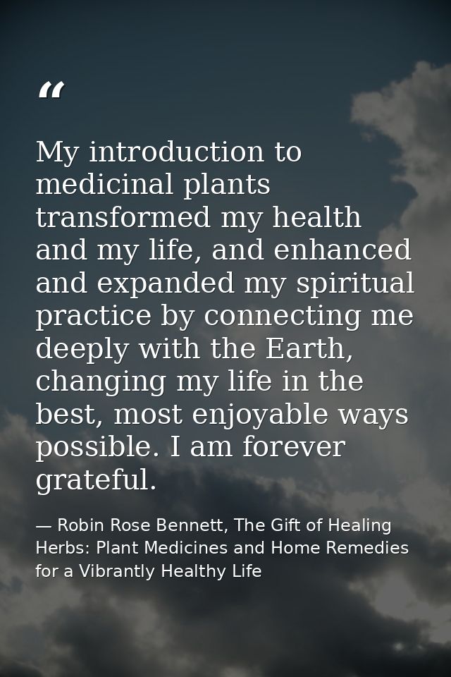 My introduction to medicinal plants transformed my health and my life, and enhanced and expanded my spiritual practice b — Robin Rose Bennett, The Gift of Healing Herbs: Plant Medicines and Home Remedies for a Vibrantly Healthy Life