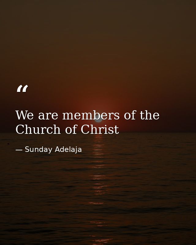 We are members of the Church of Christ — Sunday Adelaja