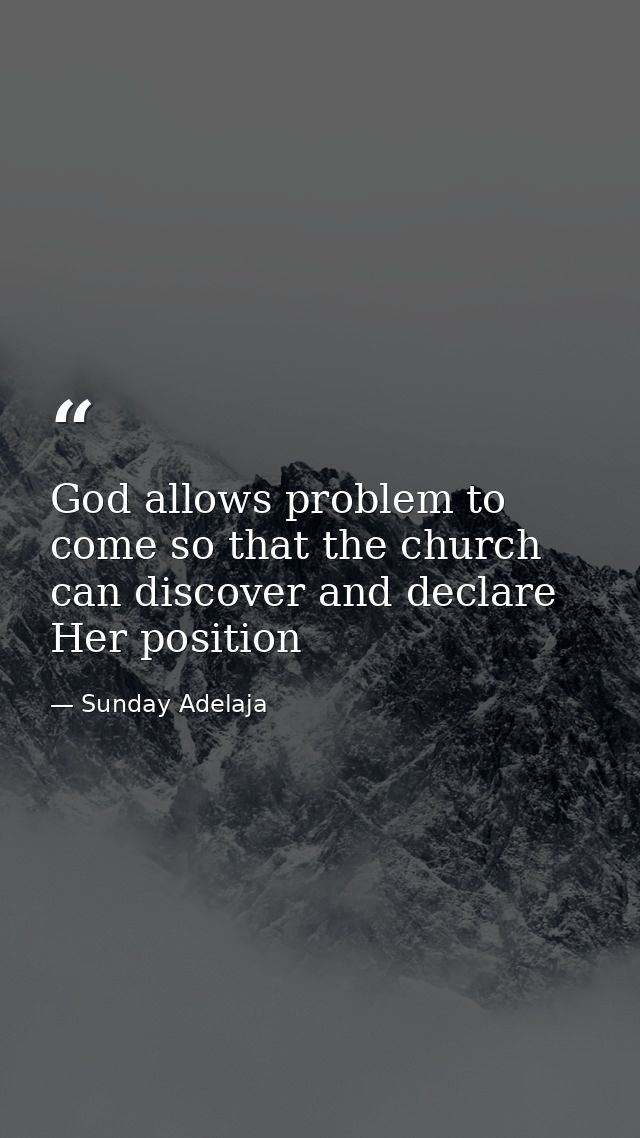 God allows problem to come so that the church can discover and declare Her position — Sunday Adelaja