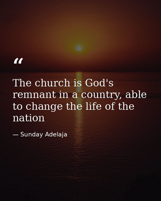 The church is God's remnant in a country, able to change the life of the nation — Sunday Adelaja