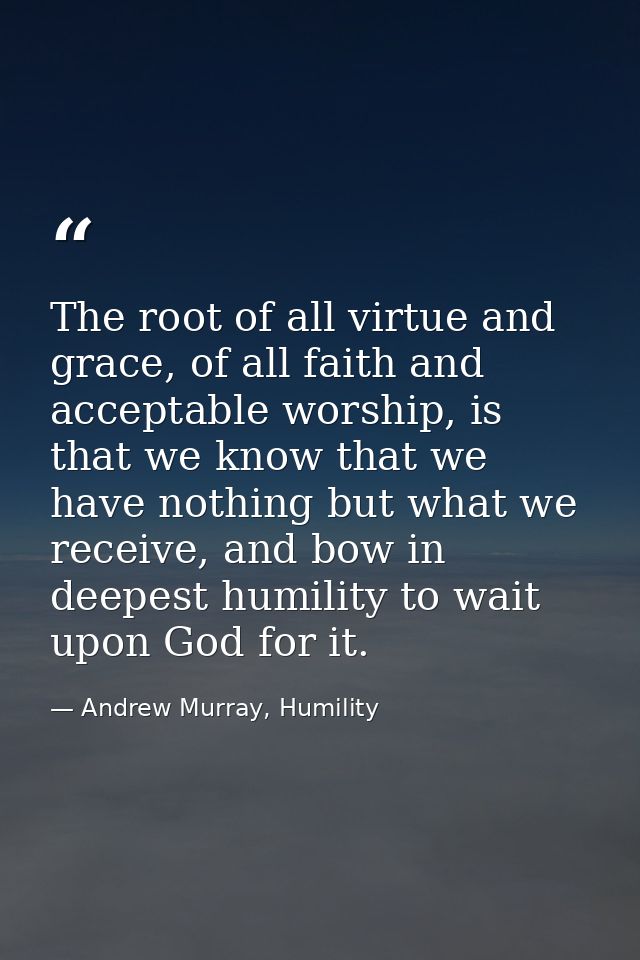 The root of all virtue and grace, of all faith and acceptable worship, is that we know that we have nothing but what we  — Andrew Murray, Humility