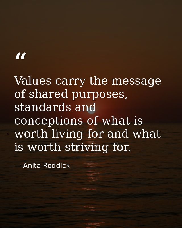 Values carry the message of shared purposes, standards and conceptions of what is worth living for and what is worth str — Anita Roddick