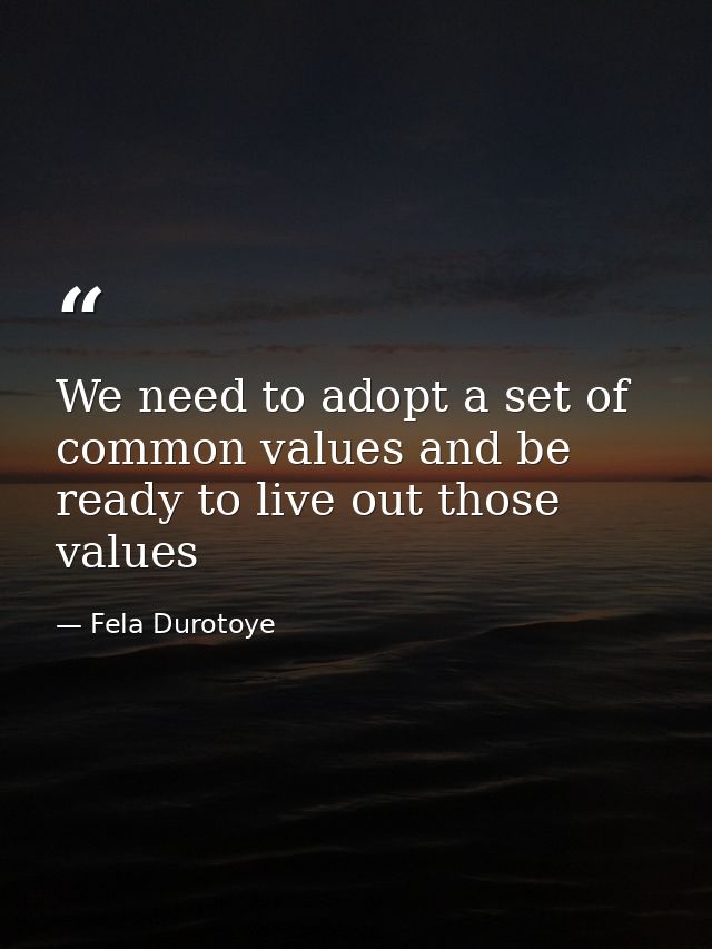We need to adopt a set of common values and be ready to live out those values — Fela Durotoye