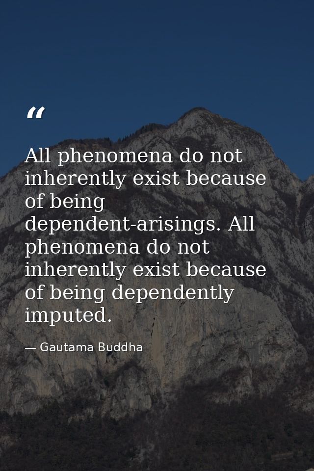 All phenomena do not inherently exist because of being dependent-arisings. All phenomena do not inherently exist because — Gautama Buddha
