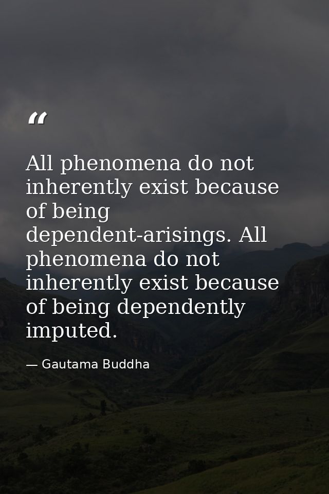 All phenomena do not inherently exist because of being dependent-arisings. All phenomena do not inherently exist because — Gautama Buddha