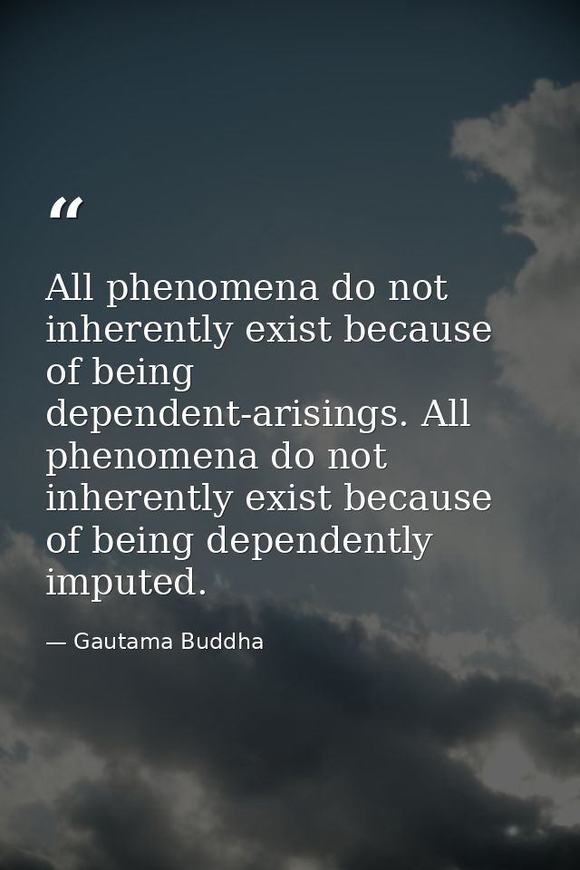 All phenomena do not inherently exist because of being dependent-arisings. All phenomena do not inherently exist because — Gautama Buddha