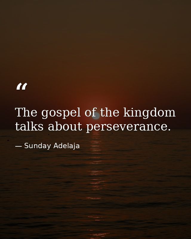 The gospel of the kingdom talks about perseverance. — Sunday Adelaja