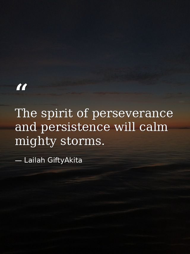 The spirit of perseverance and persistence will calm mighty storms. — Lailah GiftyAkita