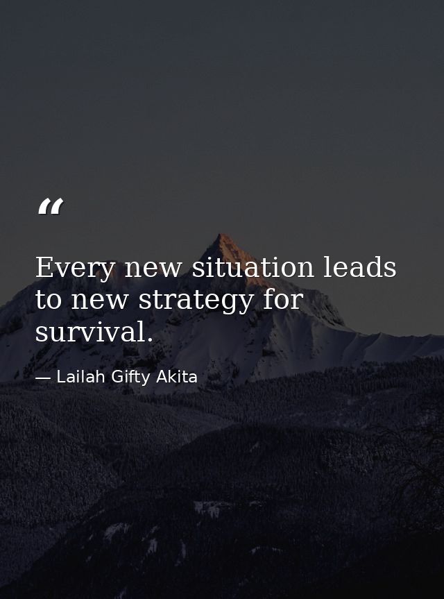 Every new situation leads to new strategy for survival. — Lailah Gifty Akita