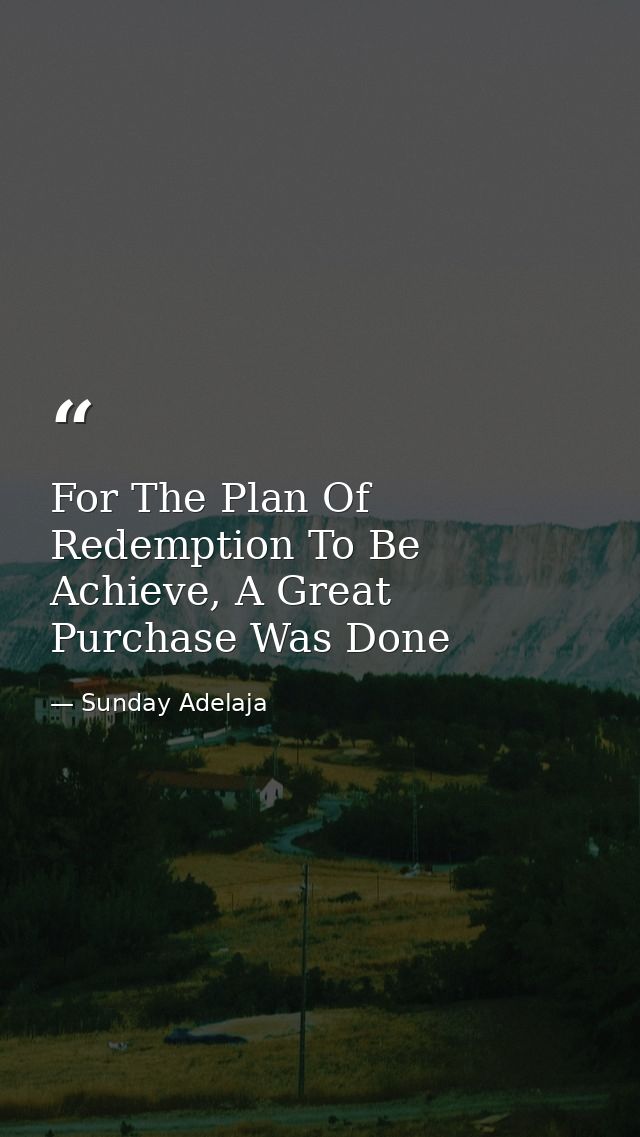 For The Plan Of Redemption To Be Achieve, A Great Purchase Was Done — Sunday Adelaja