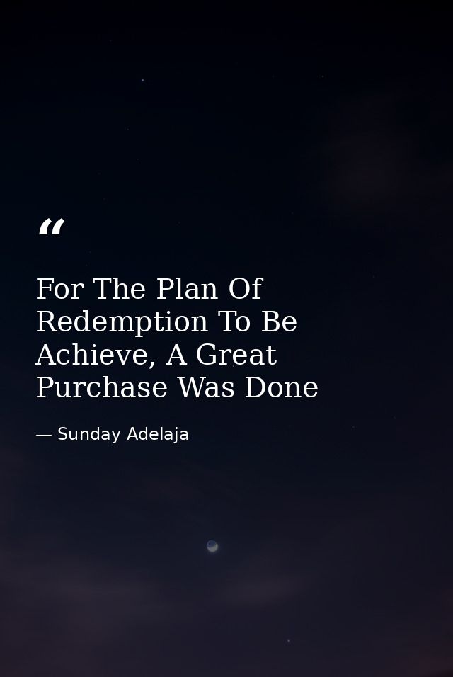 For The Plan Of Redemption To Be Achieve, A Great Purchase Was Done — Sunday Adelaja