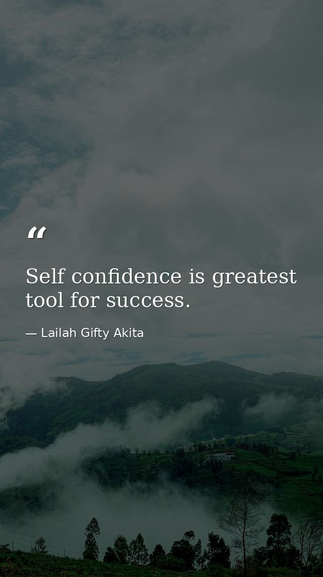 Self confidence is greatest tool for success. — Lailah Gifty Akita