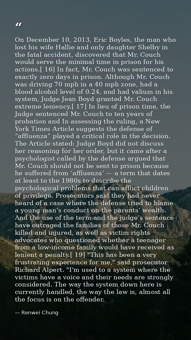 On December 10, 2013, Eric Boyles, the man who lost his wife Hallie and only daughter Shelby in the fatal accident, disc — Renwei Chung