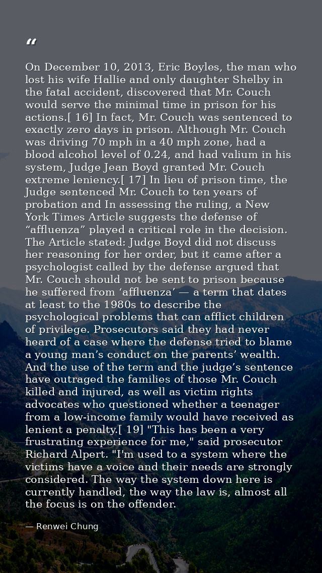 On December 10, 2013, Eric Boyles, the man who lost his wife Hallie and only daughter Shelby in the fatal accident, disc — Renwei Chung