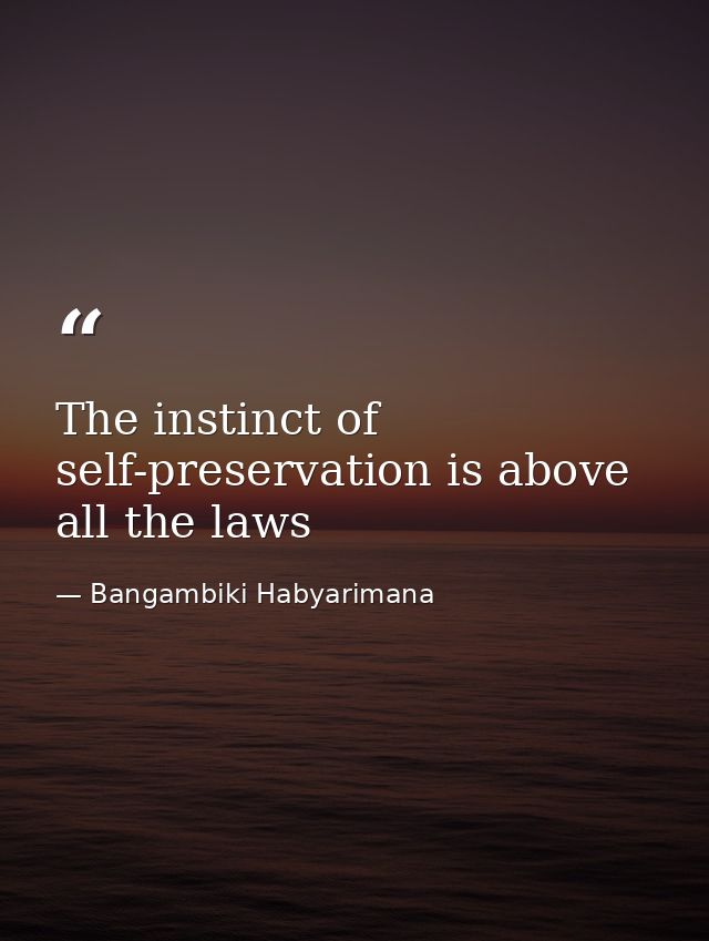 The instinct of self-preservation is above all the laws — Bangambiki Habyarimana