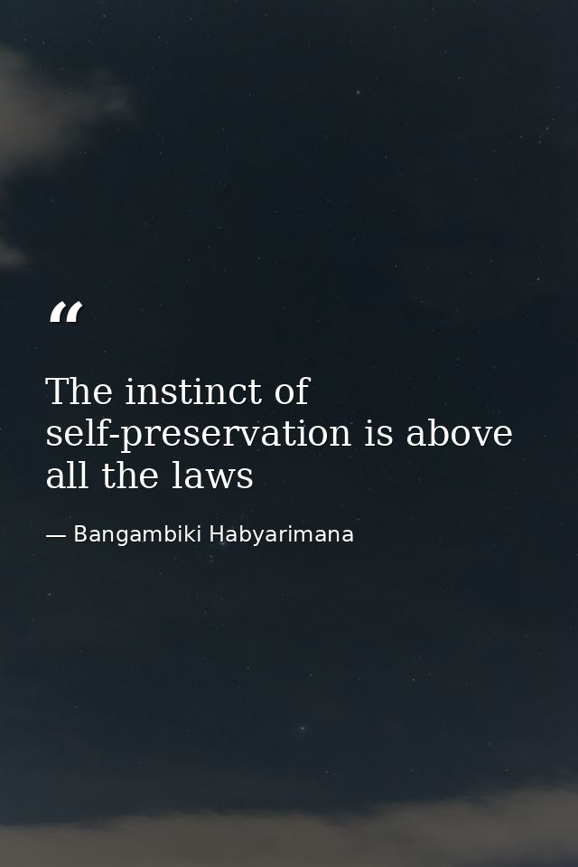 The instinct of self-preservation is above all the laws — Bangambiki Habyarimana