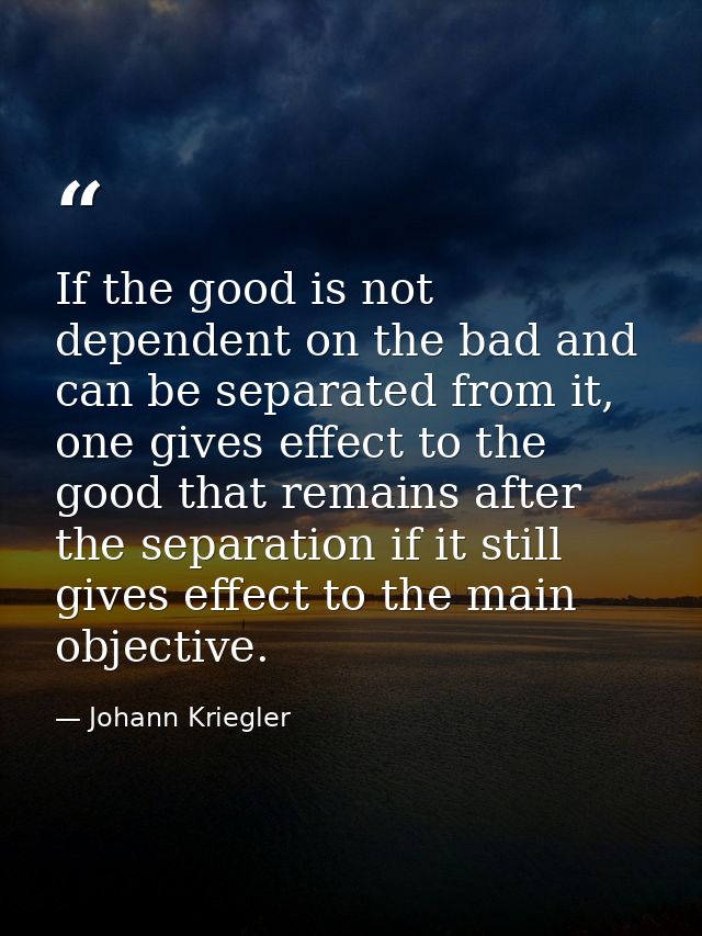 If the good is not dependent on the bad and can be separated from it, one gives effect to the good that remains after th — Johann Kriegler