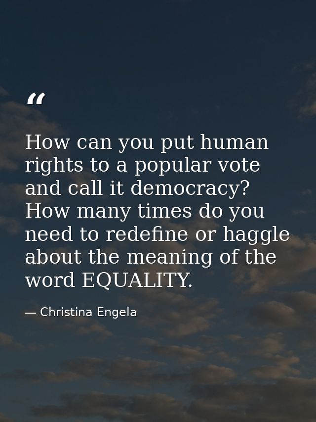 How can you put human rights to a popular vote and call it democracy? How many times do you need to redefine or haggle a — Christina Engela