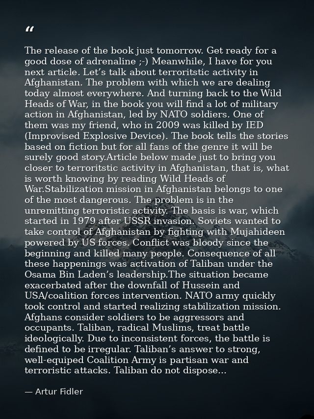 The release of the book just tomorrow. Get ready for a good dose of adrenaline ;-) Meanwhile, I have for you next articl — Artur Fidler