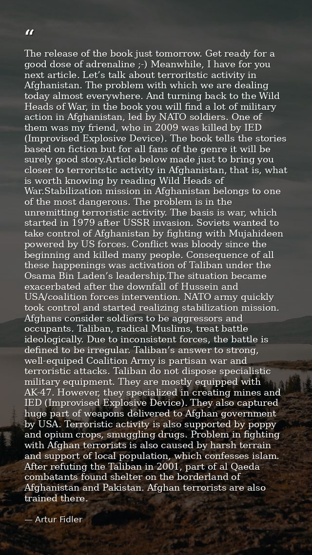 The release of the book just tomorrow. Get ready for a good dose of adrenaline ;-) Meanwhile, I have for you next articl — Artur Fidler