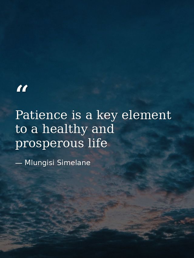 Patience is a key element to a healthy and prosperous life — Mlungisi Simelane
