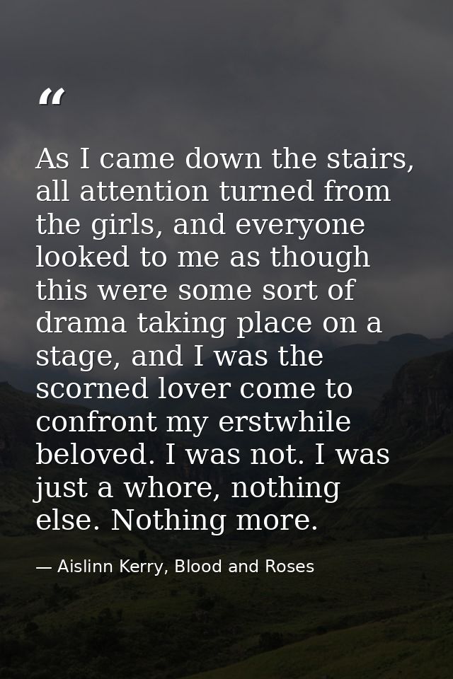As I came down the stairs, all attention turned from the girls, and everyone looked to me as though this were some sort  — Aislinn Kerry, Blood and Roses