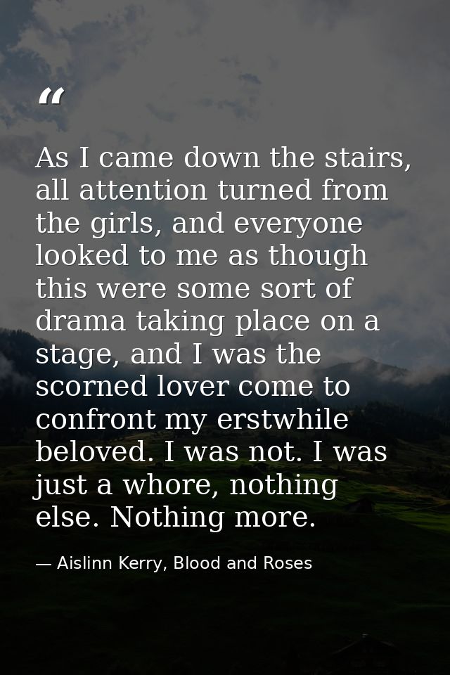 As I came down the stairs, all attention turned from the girls, and everyone looked to me as though this were some sort  — Aislinn Kerry, Blood and Roses