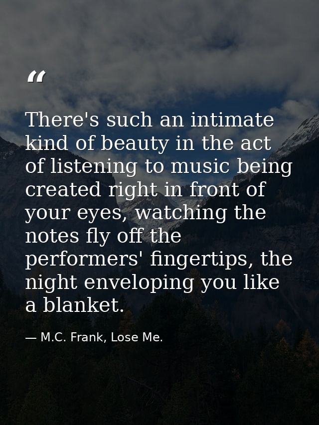 There's such an intimate kind of beauty in the act of listening to music being created right in front of your eyes, watc — M.C. Frank, Lose Me.