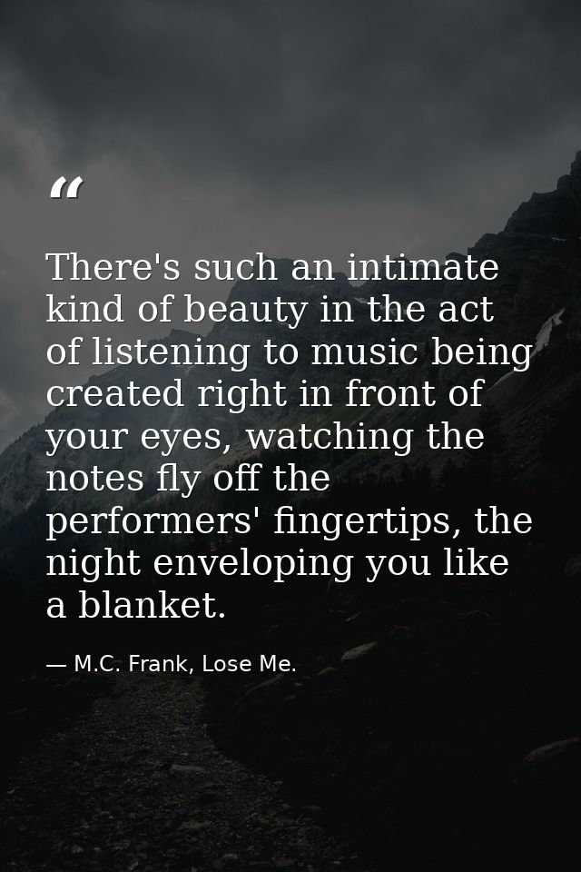 There's such an intimate kind of beauty in the act of listening to music being created right in front of your eyes, watc — M.C. Frank, Lose Me.