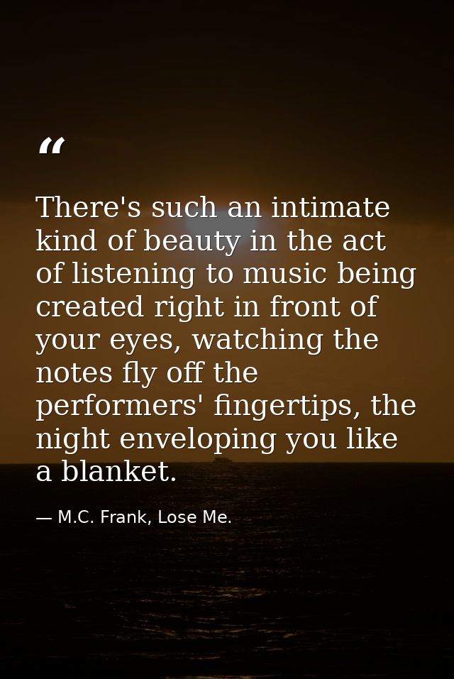 There's such an intimate kind of beauty in the act of listening to music being created right in front of your eyes, watc — M.C. Frank, Lose Me.