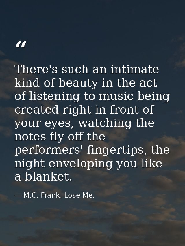 There's such an intimate kind of beauty in the act of listening to music being created right in front of your eyes, watc — M.C. Frank, Lose Me.