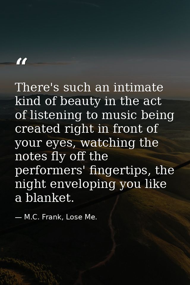 There's such an intimate kind of beauty in the act of listening to music being created right in front of your eyes, watc — M.C. Frank, Lose Me.