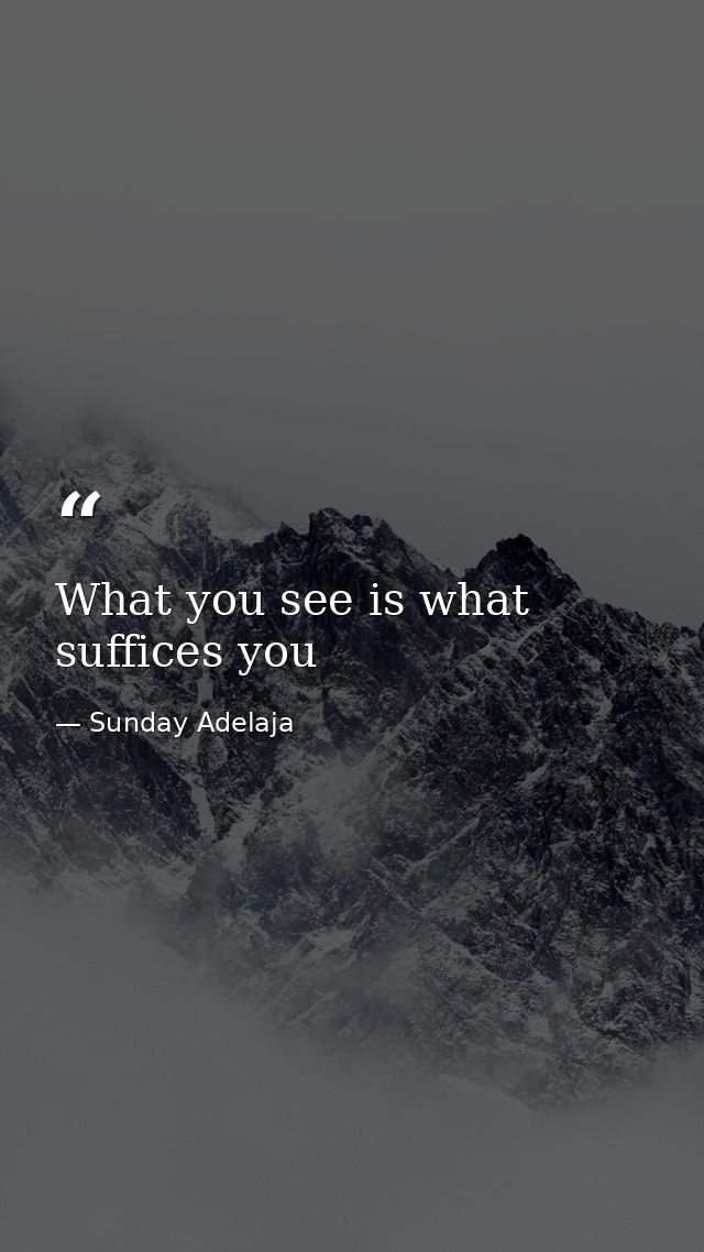 What you see is what suffices you — Sunday Adelaja