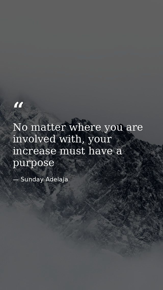 No matter where you are involved with, your increase must have a purpose — Sunday Adelaja