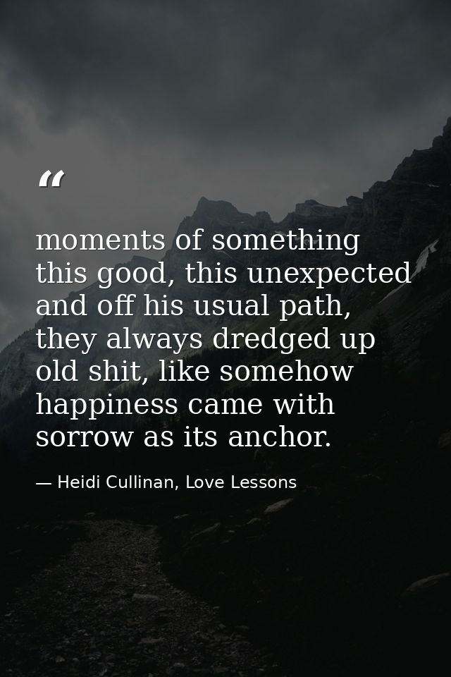 moments of something this good, this unexpected and off his usual path, they always dredged up old shit, like somehow ha — Heidi Cullinan, Love Lessons