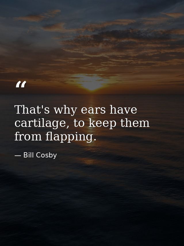 That's why ears have cartilage, to keep them from flapping. — Bill Cosby