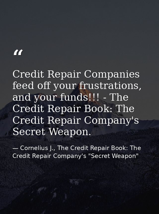 Credit Repair Companies feed off your frustrations, and your funds!!! - The Credit Repair Book: The Credit Repair Compan — Cornelius J., The Credit Repair Book: The Credit Repair Company's "Secret Weapon"
