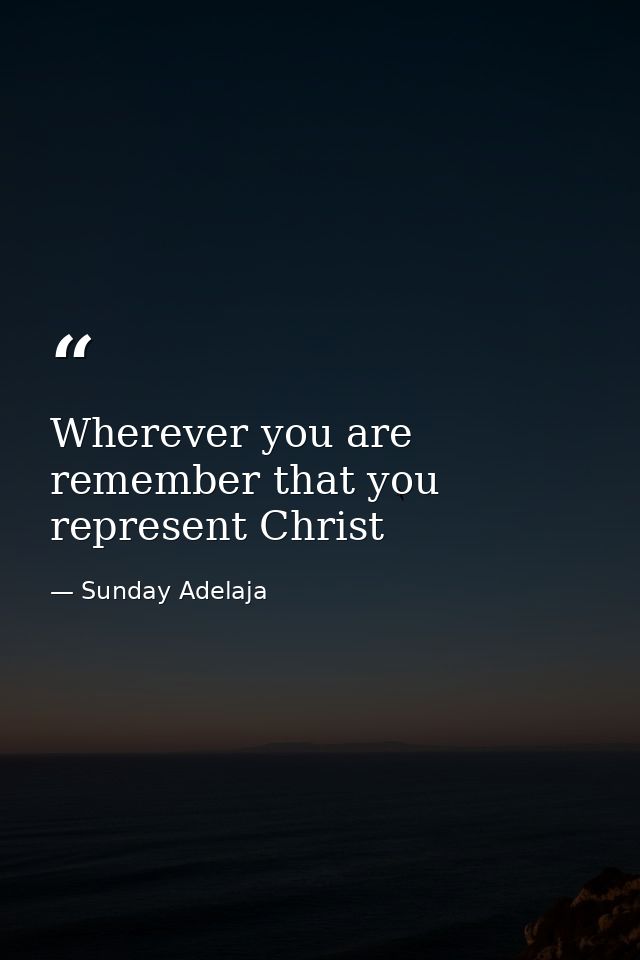 Wherever you are remember that you represent Christ — Sunday Adelaja