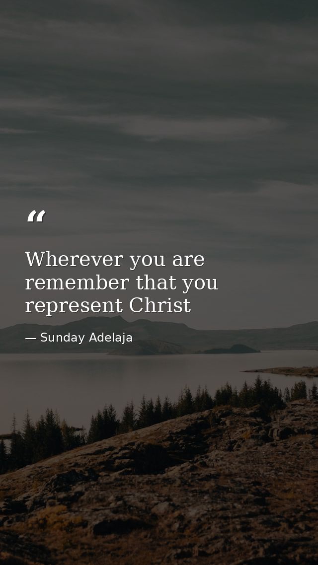 Wherever you are remember that you represent Christ — Sunday Adelaja