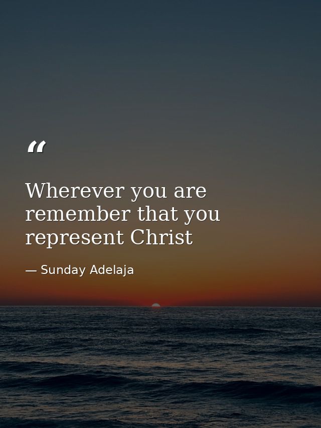 Wherever you are remember that you represent Christ — Sunday Adelaja